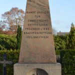 Tekst på bagside af Preussisk monument begge krige
