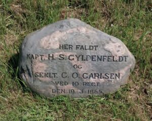 Mindesten på Dybbøl for H.S. Gyldenfeldt og C.O. Carlson der faldt 1864