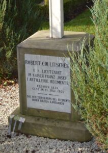 Tekst på østrigsk gravsted på Kolding kirkegård 1864