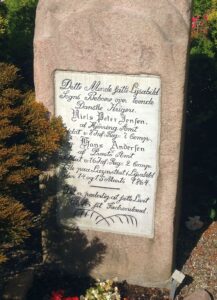 Tekst på gravsten på Lysabild kirkegård 1864