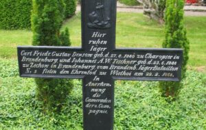 Tekst på Preussisk grav fra Hvilhøj 1864 på Rinkenæs Kirkegård