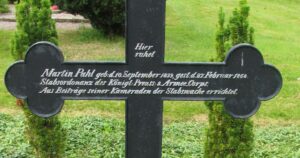 Tekst på Preussisk grav fra 1864 på Rinkenæs kirkegård