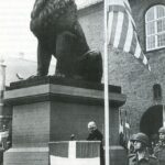 Istedløven modtages i København 1945