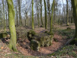 Batteriet i Hyrup Skov Rester efter sprængning af Batteriet i Hyrup Skov