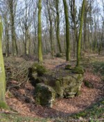 Batteriet i Hyrup Skov Rester efter sprængning af Batteriet i Hyrup Skov