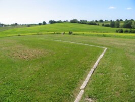 Dansk Skanse VIII Udsigt fra skanse VIII mod skanse VII på Dybbøl Banke