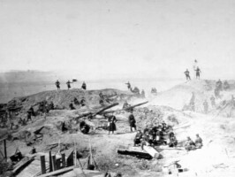 Skanse II 1864 Billede af skanse II på Dybbøl 1864