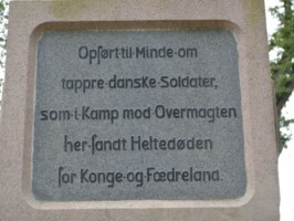 Sankelmark Dansk tekst på mindesmærket ved Sankelmark